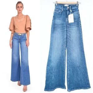 NWT Frame Le Palazzo High Rise Wide Leg Jeans in Blue Fade